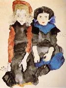 Egon Schiele Two Little Girls Spain oil painting artist